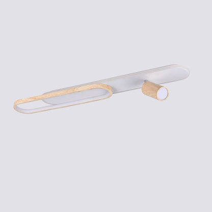 Modern Minimalist Long Oval Cylinder Acrylic Iron LED Flush Mount Ceiling Light For Living Room