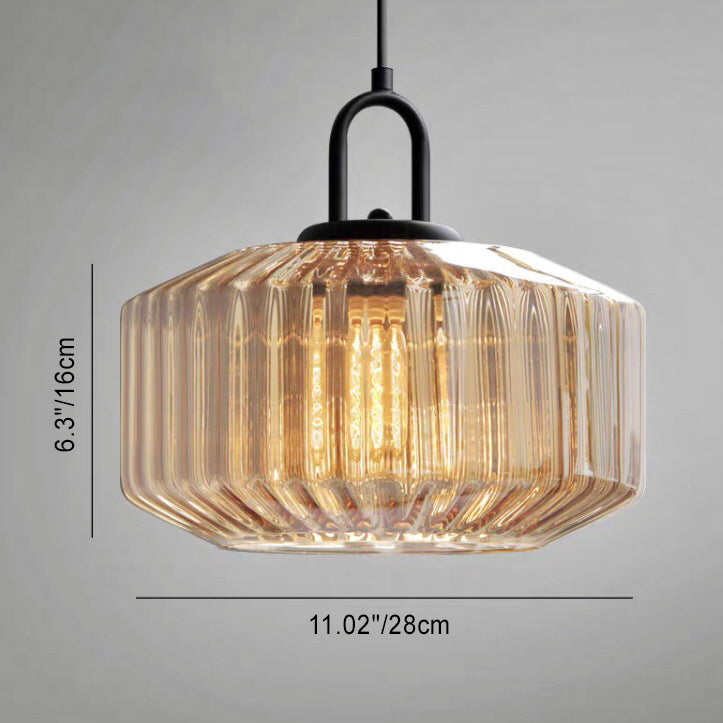 Modern Minimalist Memphis Round Glass Iron 1-Light Pendant Light For Living Room