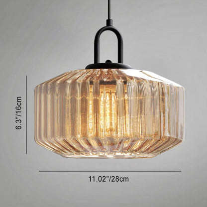 Modern Minimalist Memphis Round Glass Iron 1-Light Pendant Light For Living Room