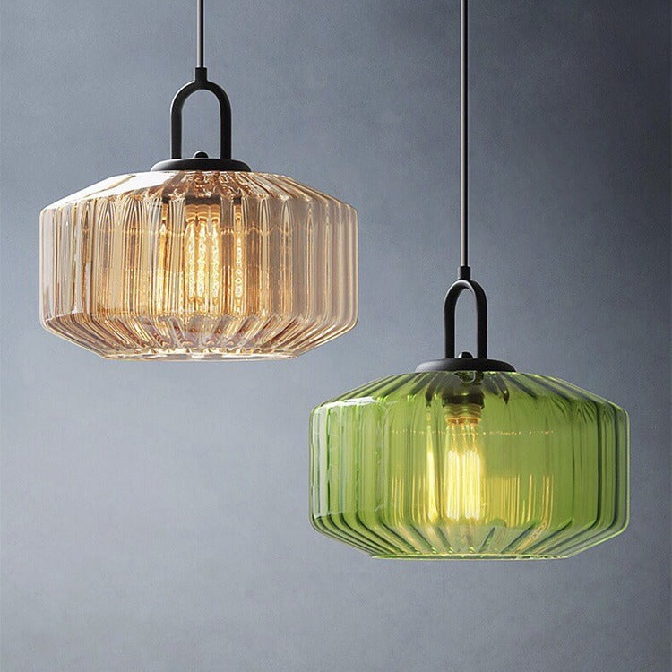 Modern Minimalist Memphis Round Glass Iron 1-Light Pendant Light For Living Room