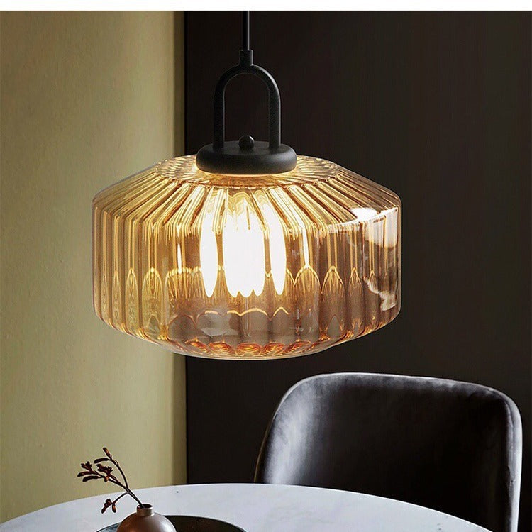 Modern Minimalist Memphis Round Glass Iron 1-Light Pendant Light For Living Room