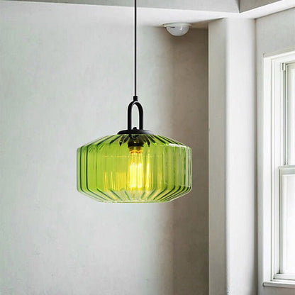 Modern Minimalist Memphis Round Glass Iron 1-Light Pendant Light For Living Room
