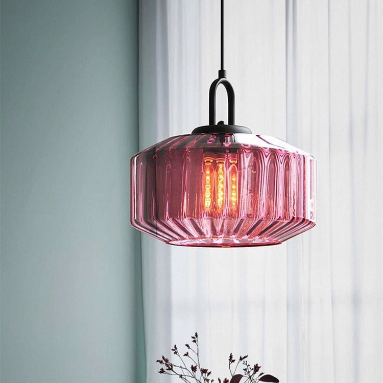Modern Minimalist Memphis Round Glass Iron 1-Light Pendant Light For Living Room
