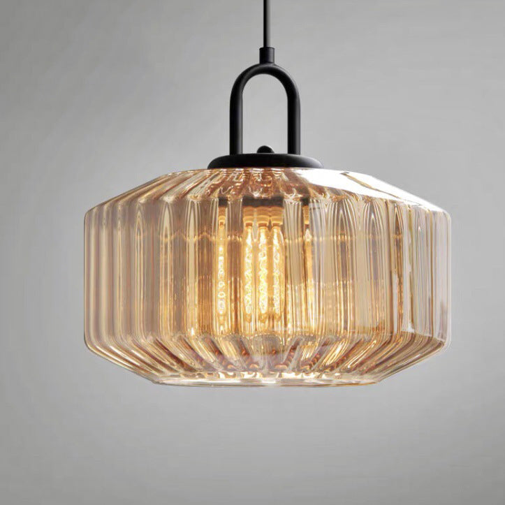 Modern Minimalist Memphis Round Glass Iron 1-Light Pendant Light For Living Room
