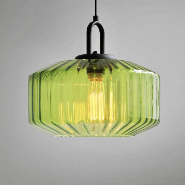 Modern Minimalist Memphis Round Glass Iron 1-Light Pendant Light For Living Room