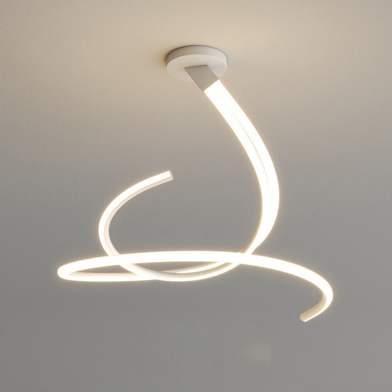 ثريا LED بتصميم عصري بسيط من الألومنيوم والحديد والسيليكون والزجاج لغرفة المعيشة