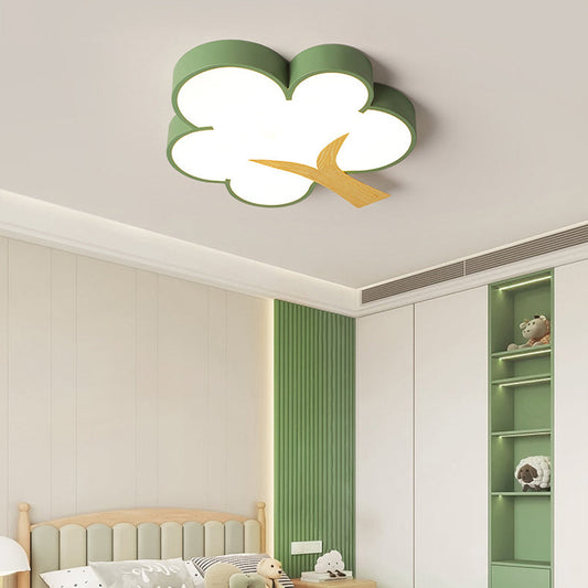 Modern Art Deco Tree Shape Light Guide Plate Iron LED Flush Mount Ceiling Light For Bedroom