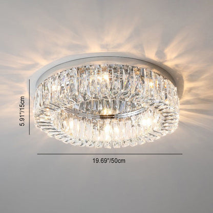 Modern Luxury Round Hollow Out Crystal Stainless Steel 6/8/12/16 Light Flush Mount Ceiling Light For Bedroom