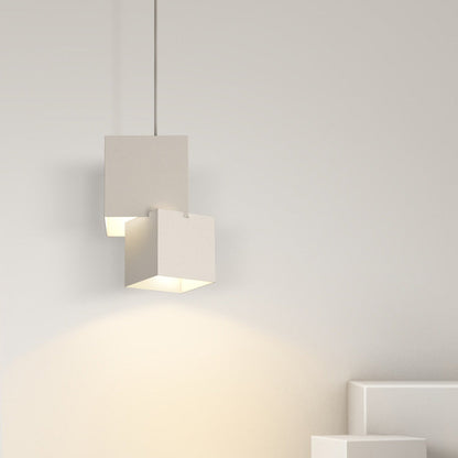 Modern Minimalist Square Box Iron LED Pendant Light For Living Room