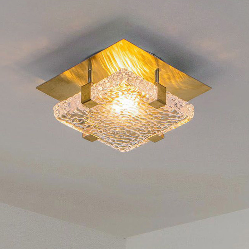 مصباح سقف LED مربع الشكل من الفولاذ المقاوم للصدأ بتصميم عصري فاخر لغرفة النوم 