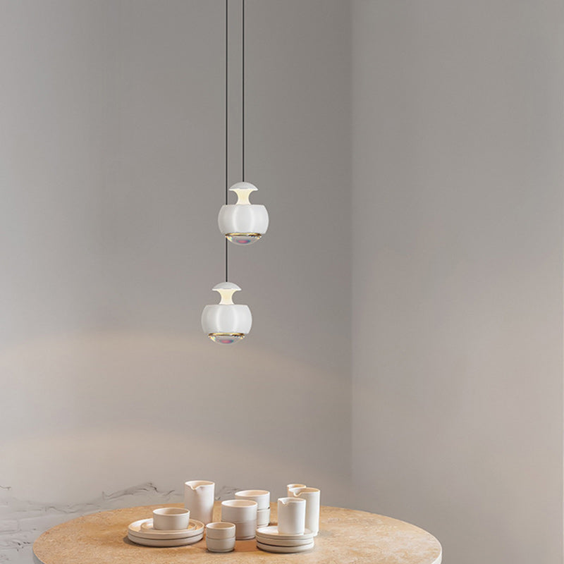 Modern Minimalist Liftable Orb Acrylic Iron LED Pendant Light For Living Room