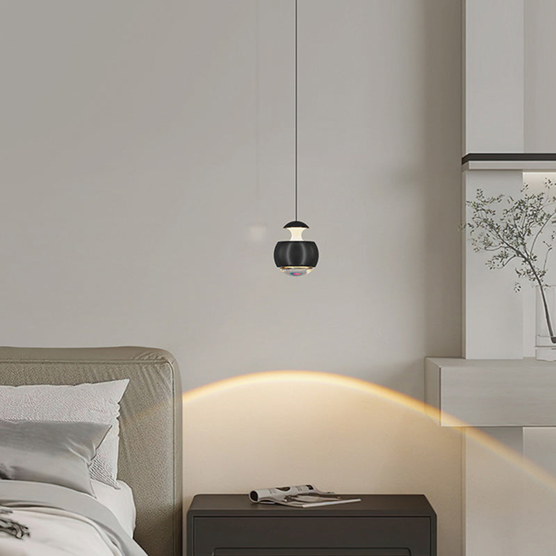 Modern Minimalist Liftable Orb Acrylic Iron LED Pendant Light For Living Room