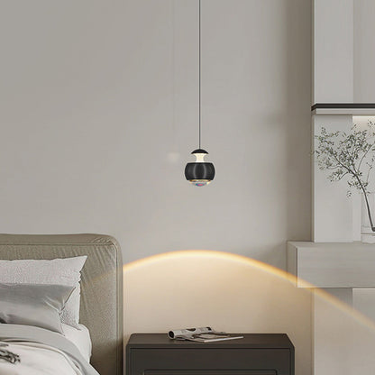 Modern Minimalist Liftable Orb Acrylic Iron LED Pendant Light For Living Room