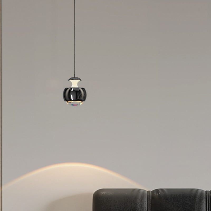 Modern Minimalist Liftable Orb Acrylic Iron LED Pendant Light For Living Room