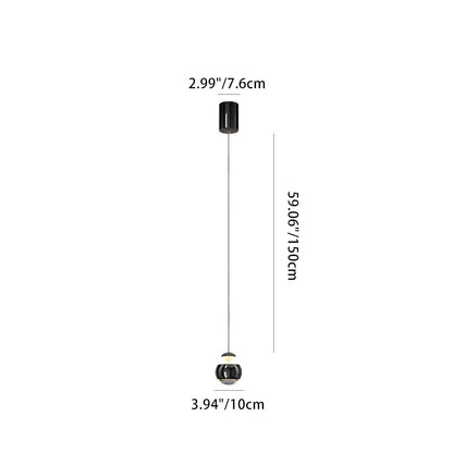 Modern Minimalist Liftable Orb Acrylic Iron LED Pendant Light For Living Room