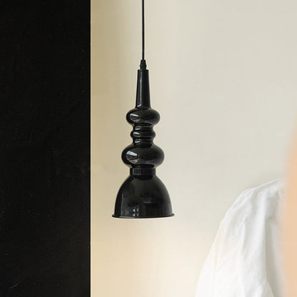 Traditional French Gourd Round Iron 1-Light Pendant Light For Living Room