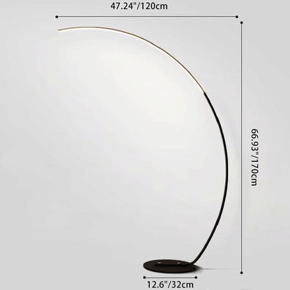 Modern Minimalist Curved Line Aluminum LED Standing Floor Lamp For Living Room
