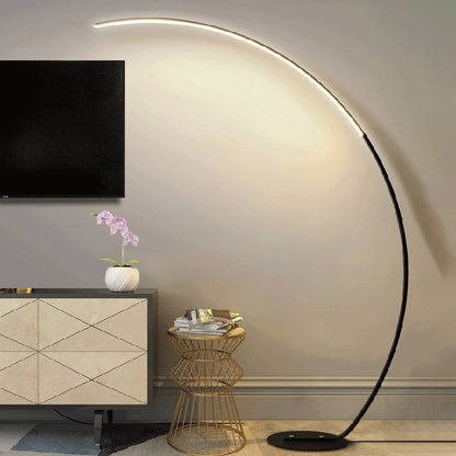 Modern Minimalist Curved Line Aluminum LED Standing Floor Lamp For Living Room