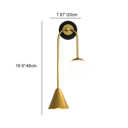 Modern Luxury Cone Ball Round Acrylic Iron LED Wall Sconce Lamp For Living Room