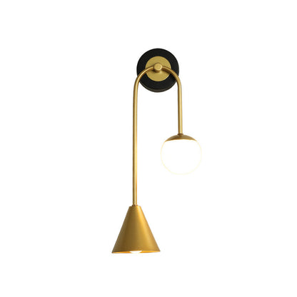 Modern Luxury Cone Ball Round Acrylic Iron LED Wall Sconce Lamp For Living Room