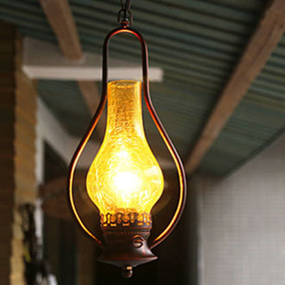 Traditional Vintage Round Ball Cylinder Glass Iron 1-Light Wall Sconce Lamp For Living Room