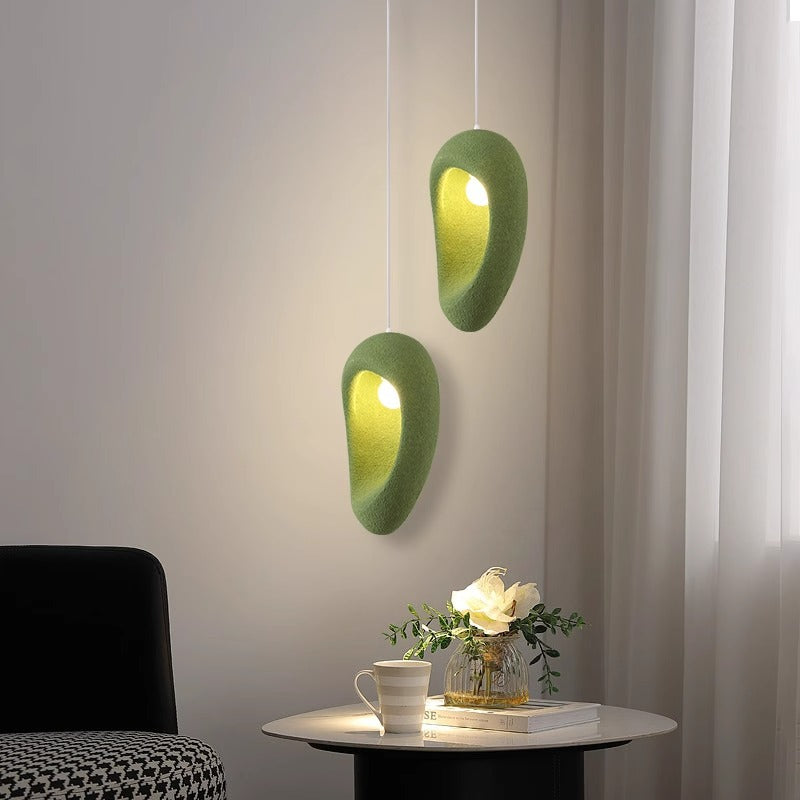 Contemporary Creative Oval Hollow Resin Iron 1-Light Pendant Light For Bedroom