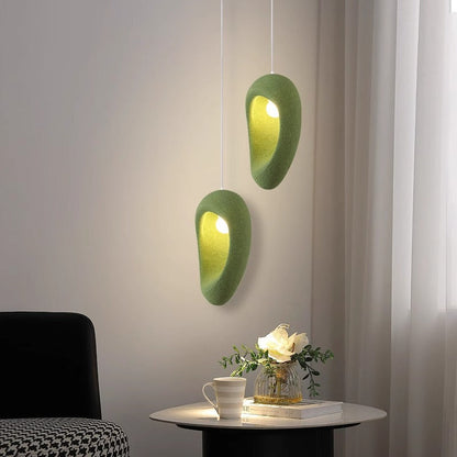 Contemporary Creative Oval Hollow Resin Iron 1-Light Pendant Light For Bedroom