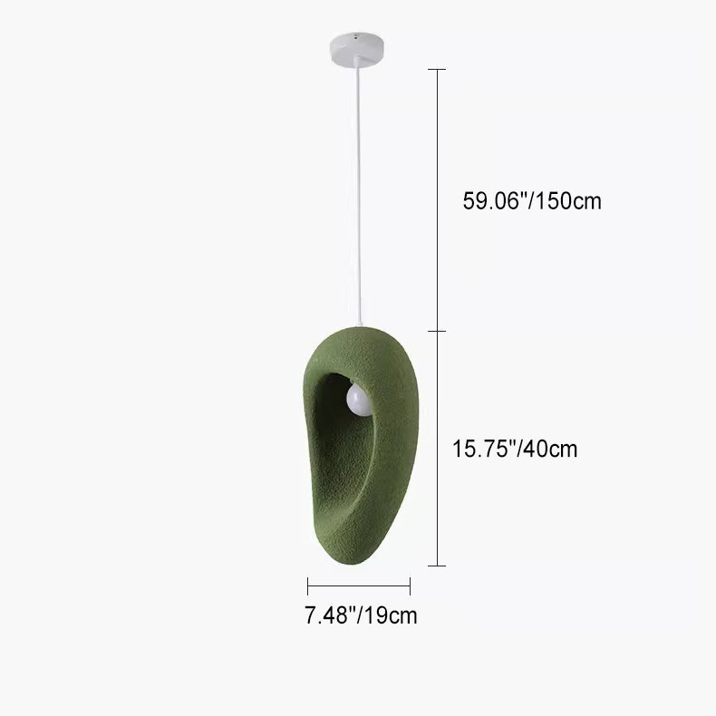 Contemporary Creative Oval Hollow Resin Iron 1-Light Pendant Light For Bedroom