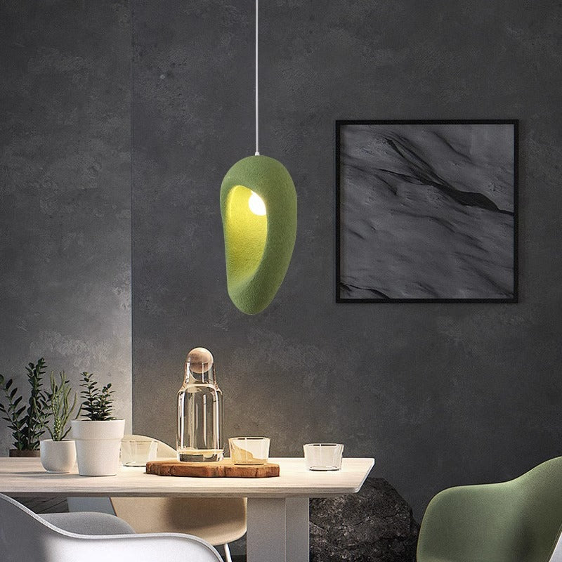 Contemporary Creative Oval Hollow Resin Iron 1-Light Pendant Light For Bedroom
