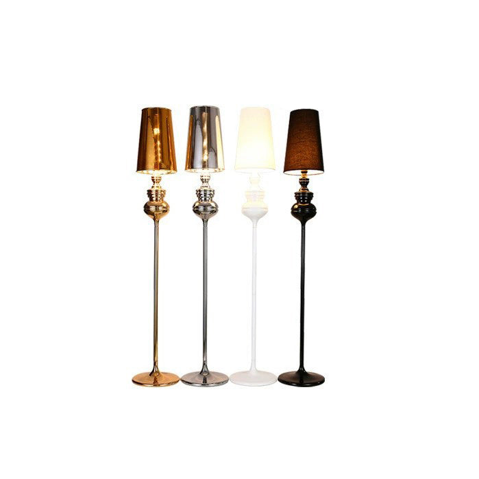 Contemporary Scandinavian Round Gourd Fabric PVC Iron 1-Light Standing Floor Lamp For Bedroom