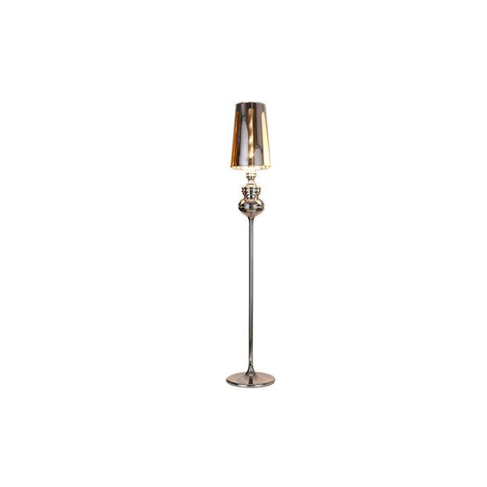 Contemporary Scandinavian Round Gourd Fabric PVC Iron 1-Light Standing Floor Lamp For Bedroom