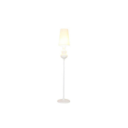 Contemporary Scandinavian Round Gourd Fabric PVC Iron 1-Light Standing Floor Lamp For Bedroom