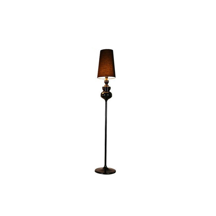 Contemporary Scandinavian Round Gourd Fabric PVC Iron 1-Light Standing Floor Lamp For Bedroom