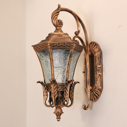 Contemporary Scandinavian Leaf Round Curve Glass Aluminum 1-Light Wall Sconce Lamp For Garden