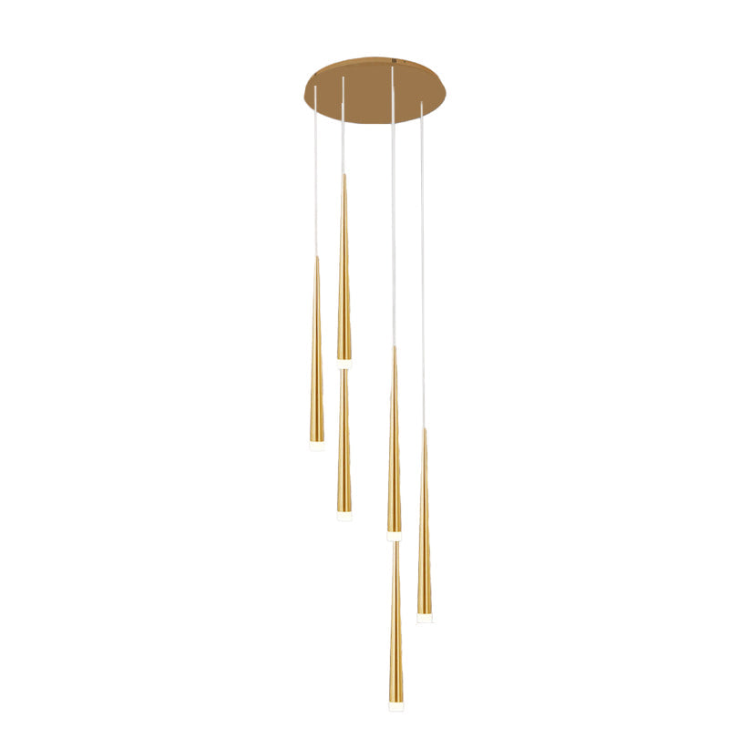 Modern Minimalist Round Branch Acrylic Iron LED Chandeliers For Living Room
