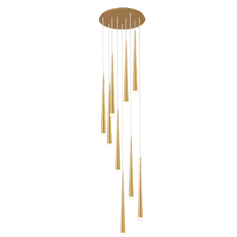 Modern Minimalist Round Branch Acrylic Iron LED Chandeliers For Living Room