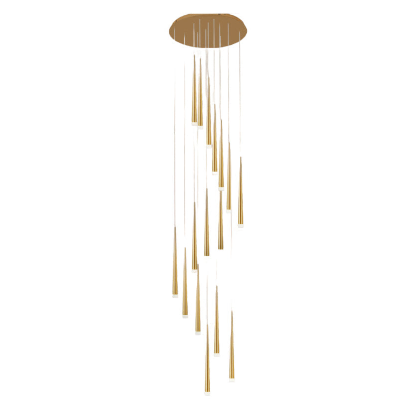 Modern Minimalist Round Branch Acrylic Iron LED Chandeliers For Living Room