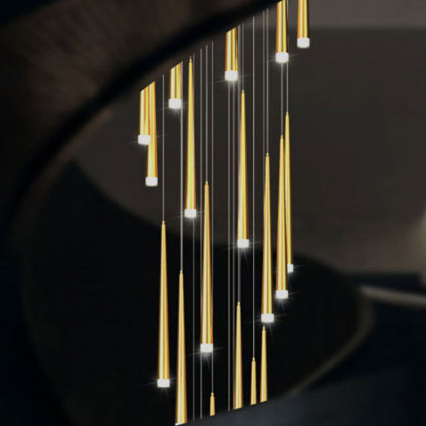 Modern Minimalist Round Branch Acrylic Iron LED Chandeliers For Living Room