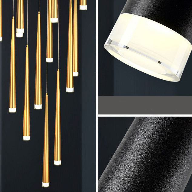 Modern Minimalist Round Branch Acrylic Iron LED Chandeliers For Living Room