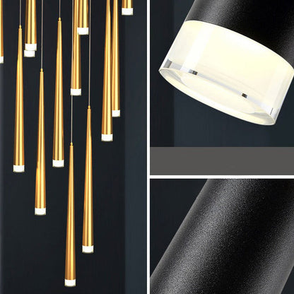 Modern Minimalist Round Branch Acrylic Iron LED Chandeliers For Living Room