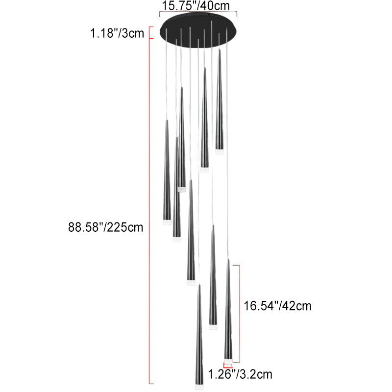 Modern Minimalist Round Branch Acrylic Iron LED Chandeliers For Living Room