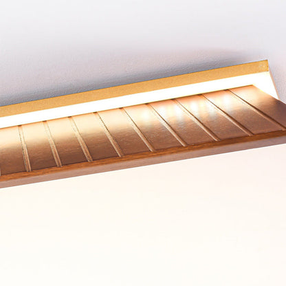 伝統的な中国風屋根のスクエア型アクリル無垢材金具 LEDフラッシュマウント天井照明 寝室用