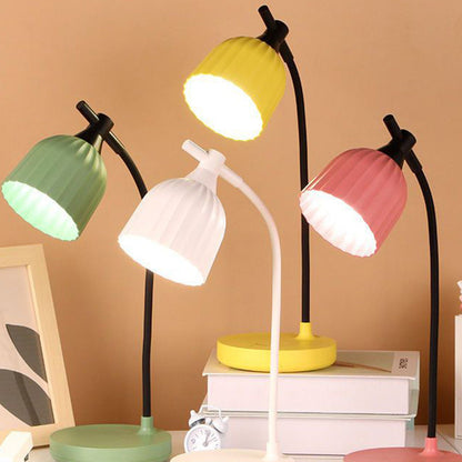 Modern Minimalist Round Pleated ABS LED Table Lamp For Living Room