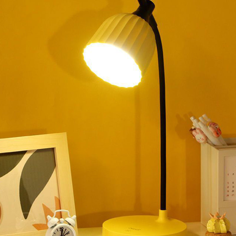 Modern Minimalist Round Pleated ABS LED Table Lamp For Living Room