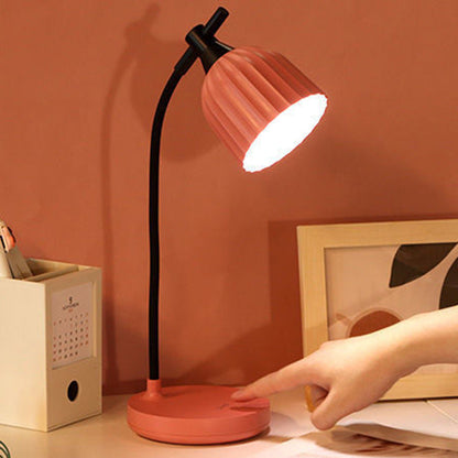 Modern Minimalist Round Pleated ABS LED Table Lamp For Living Room