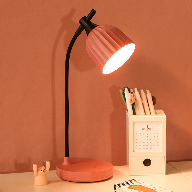 Modern Minimalist Round Pleated ABS LED Table Lamp For Living Room