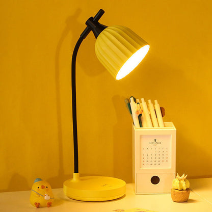 Modern Minimalist Round Pleated ABS LED Table Lamp For Living Room