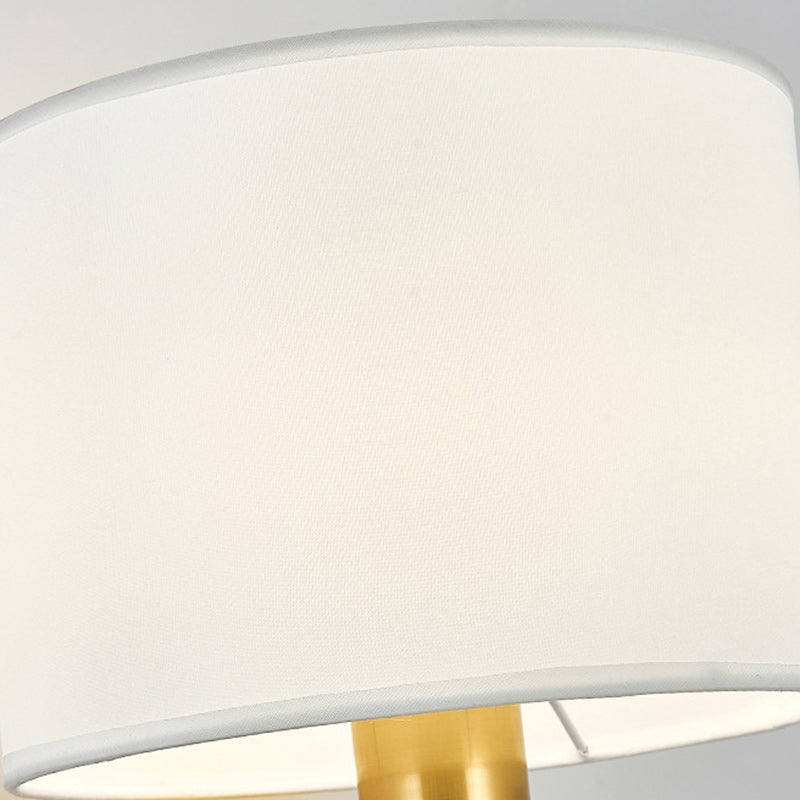 Contemporary Scandinavian Cylinder Round Fabric Iron 1-Light Wall Sconce Lamp For Living Room