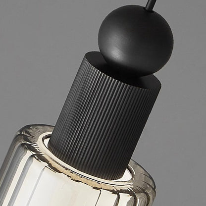 Contemporary Scandinavian Orb Cylinder Acrylic Glass Copper LED Pendant Light For Bedroom