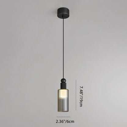 Contemporary Scandinavian Orb Cylinder Acrylic Glass Copper LED Pendant Light For Bedroom